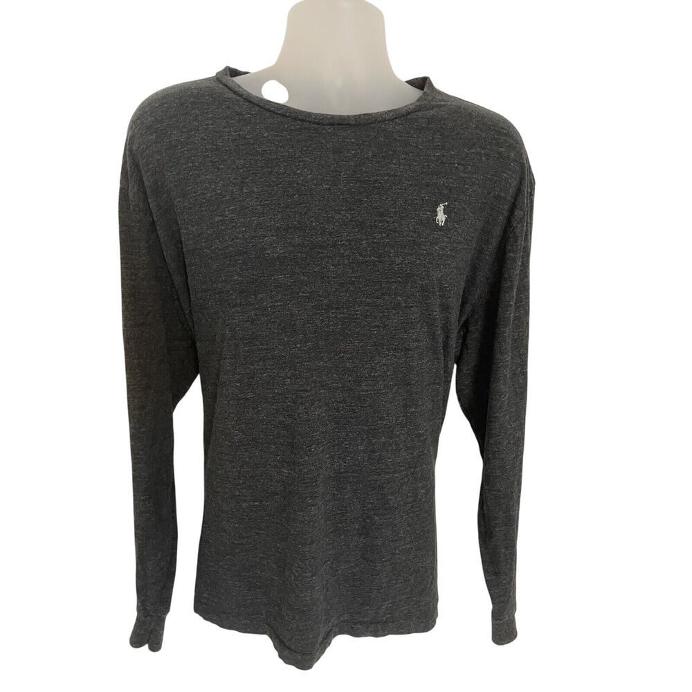 Polo Ralph Lauren Shirt Size XL Charcoal Gray Long Sleeve Chest Logo Crew Neck